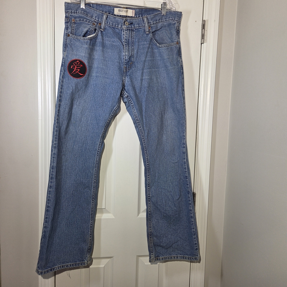 Levi's 527 Vintage Bootcut Jeans with Patches Mens 36 x 30
